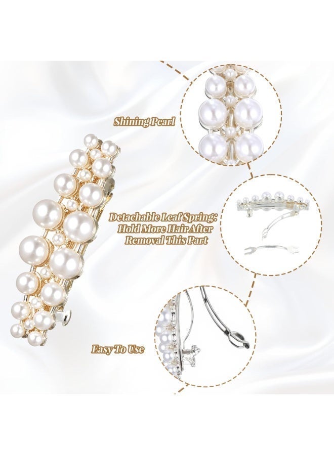 2PCS pearl hair clips, classic pearl hairpins for women, French-style bridal hair clips, suitable for parties, weddings, and other occasions. Beautiful hair clips, a great birthday gift. - Image 3